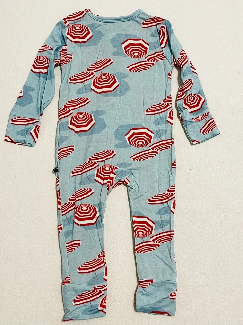 Basically Soho Amalfi Coast Bamboo Zippy Pajamas 12-18m Beach Umbrellas Blue Red